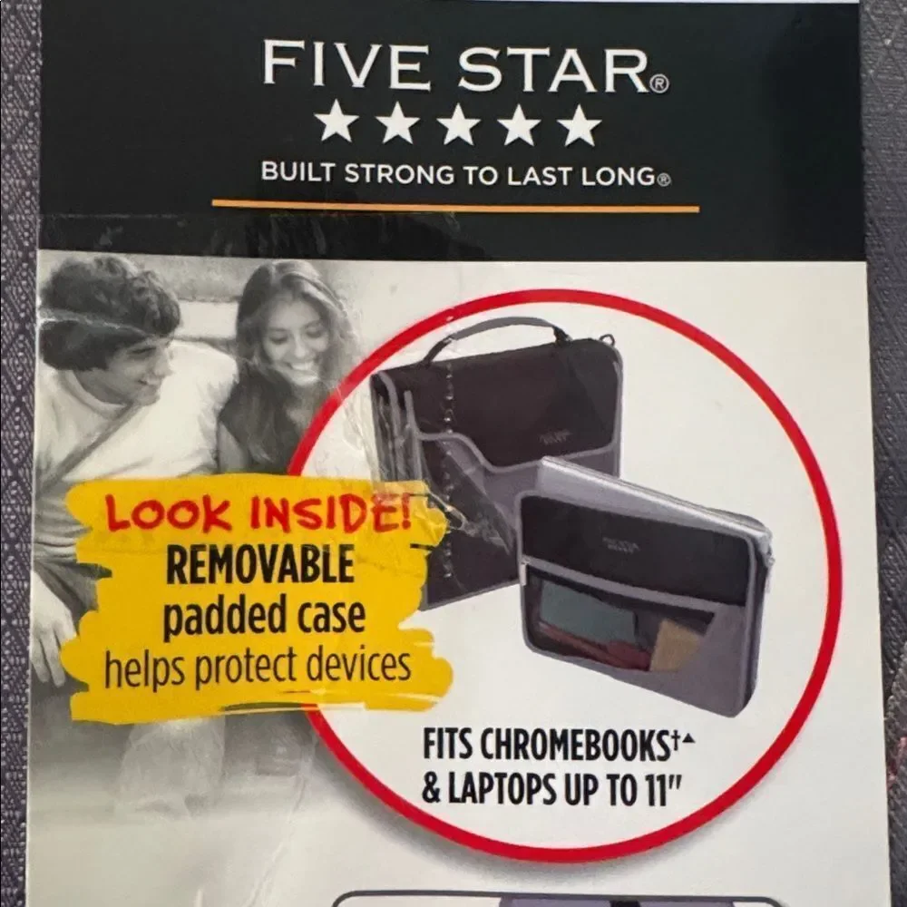 Mead Five Star Pink & Gray 3” 3-Ring Zipper Binder 850 Sheet Capacity NEW